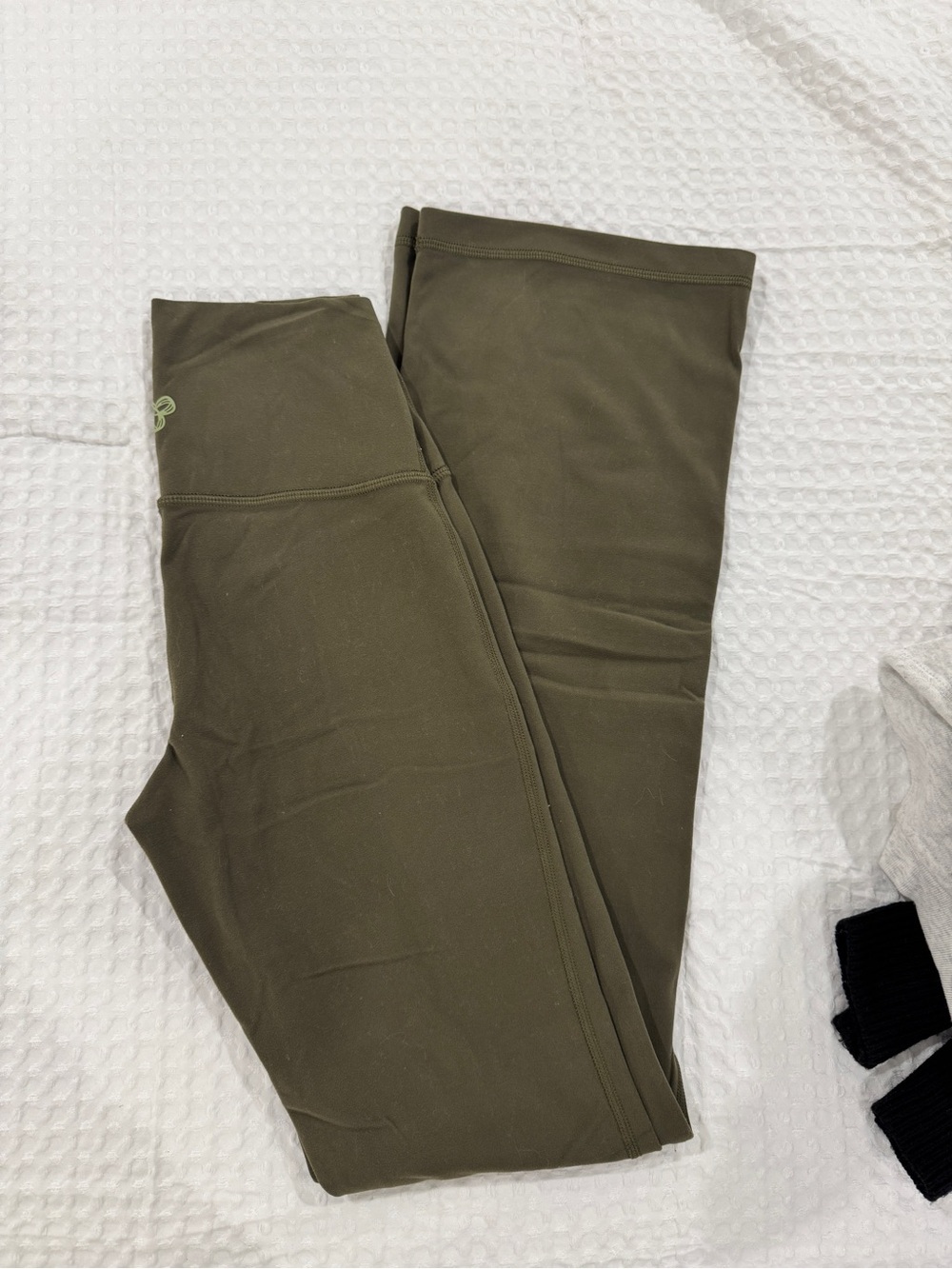 TNA/Aritzia Olive Green Flare Leggings